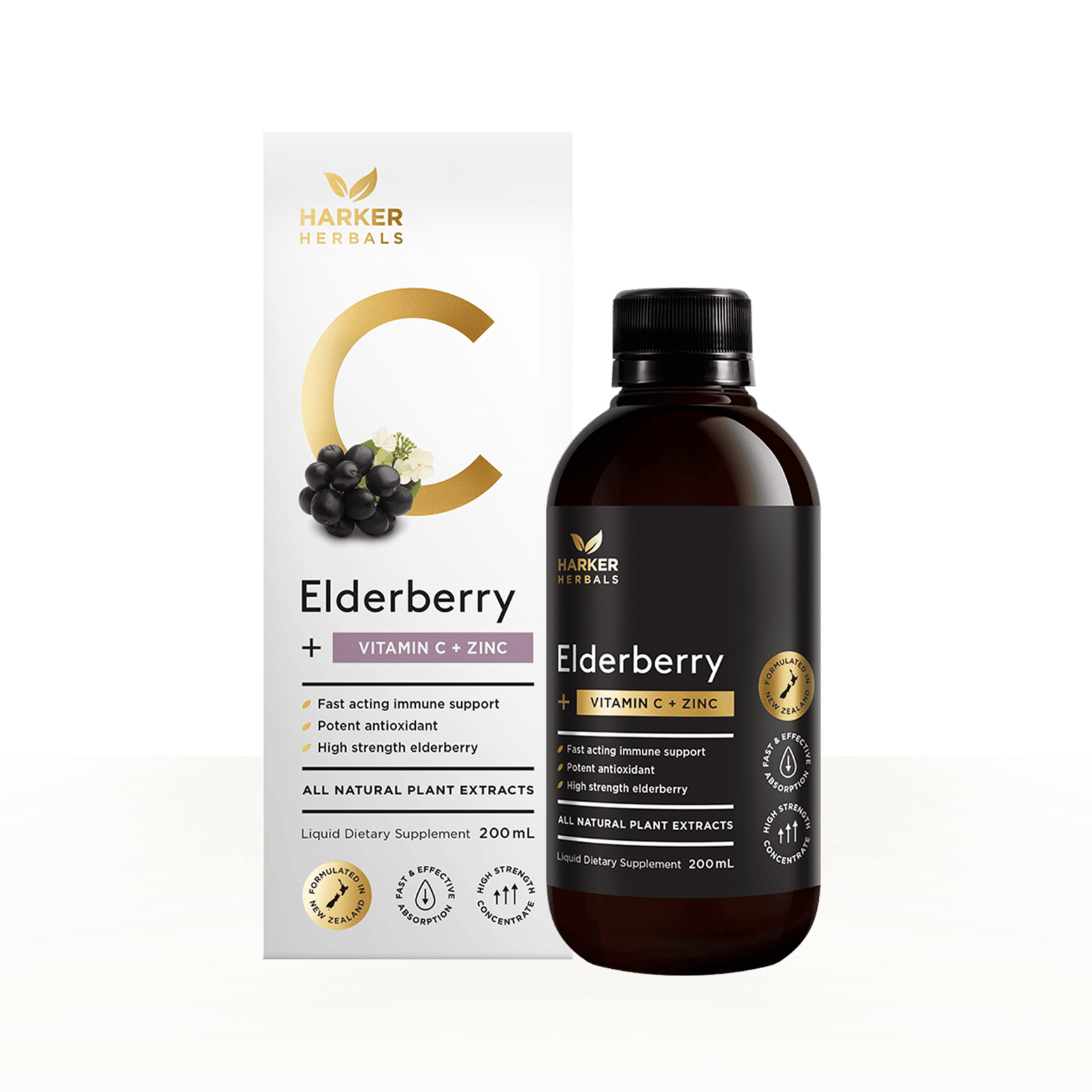 Elderberry + Vitamin C + Zinc - Harker Herbals