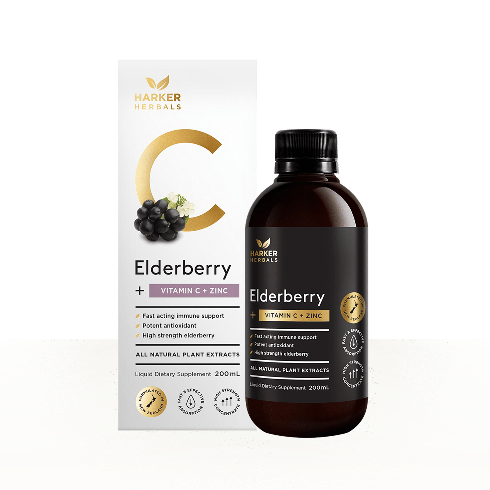 Elderberry + Vitamin C + Zinc - Harker Herbals